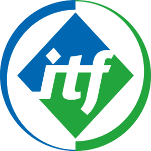 International Transport Workers' Federation logo with "itf" inside a square and circle.