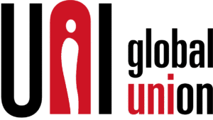 Uni Global Union logo, featuring "UAI" in black and red, with "global union" to the right.